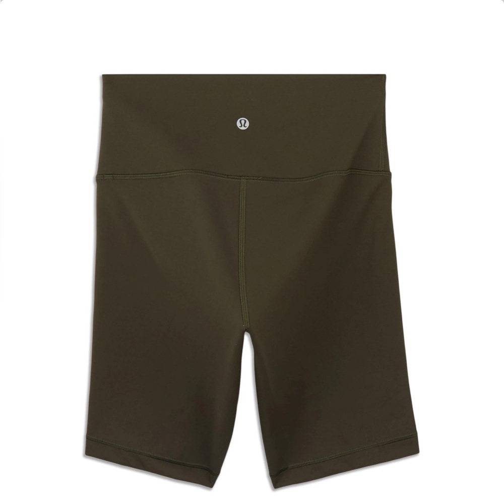 Lululemon - wunder train high rise 8inch biker shorts - Dark Olive - Size 4